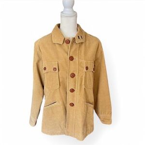 Corduroy jacket w/ leather detailing